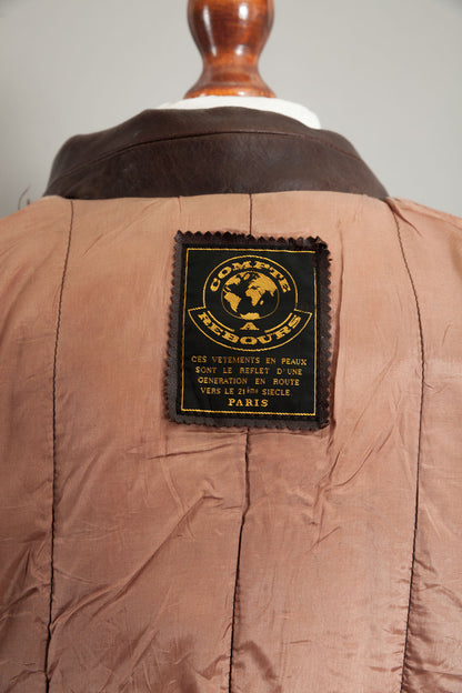Vintage 1950s French Horsehide Leather Motorcycle Jacket - Large (42-44)