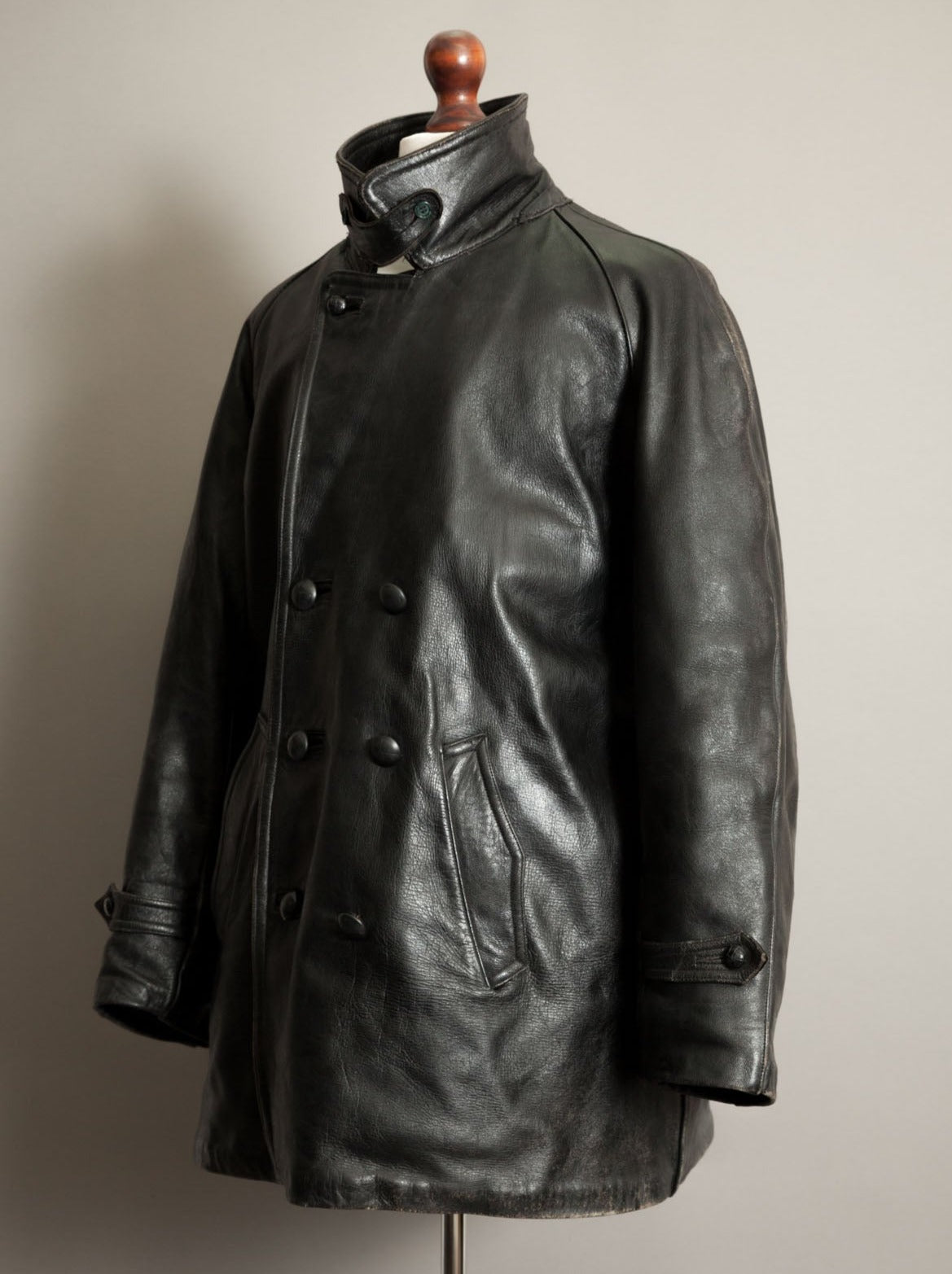 Vintage 1940s Italian Police Officers Leather Jacket - XL (46 ...