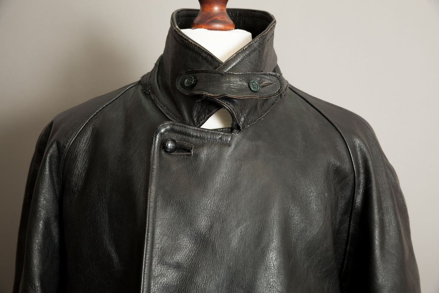 Vintage 1940s Italian Police Officers Leather Jacket - XL (46)