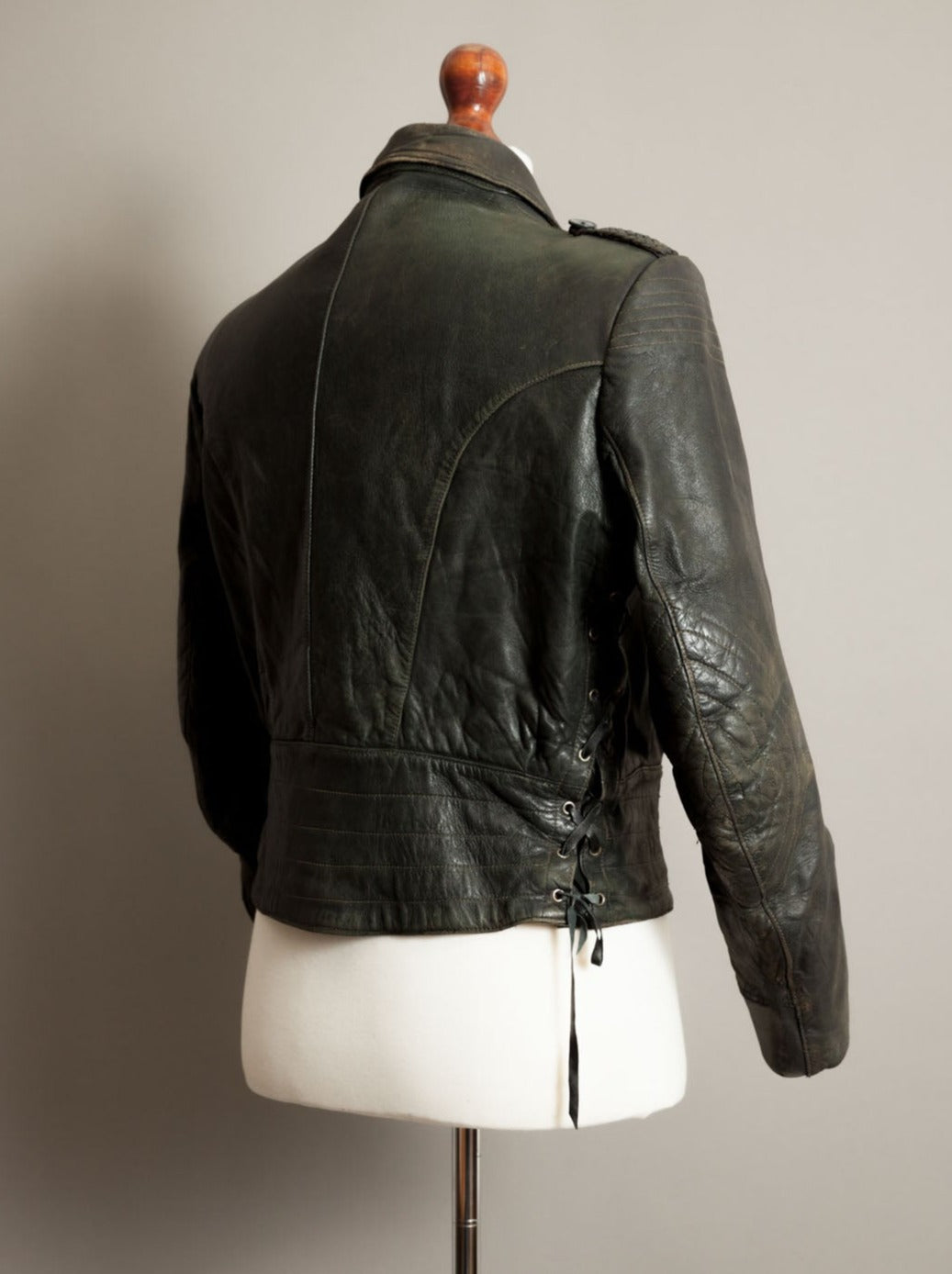 Vintage 1950s German Leather Motorcycle Jacket - Small (38-40)