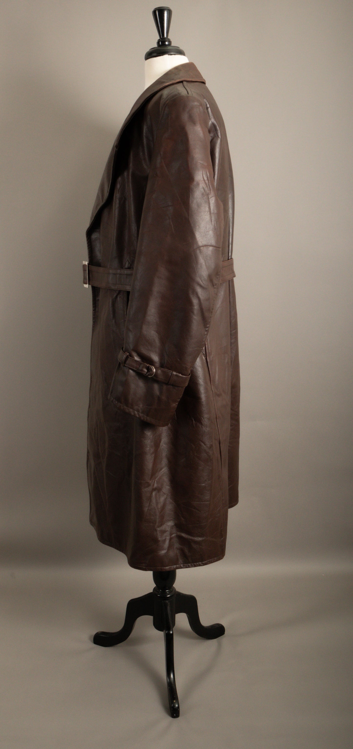 WW2 German Horsehide Leather Officers Trench Coat - Small (38-40)