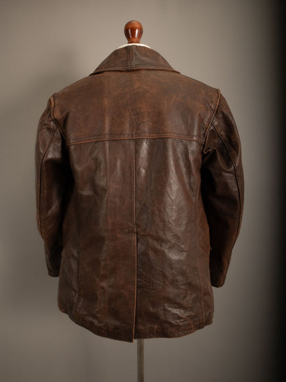 Vintage 1940s French Horsehide Leather Workwear Jacket - Small (38-40)