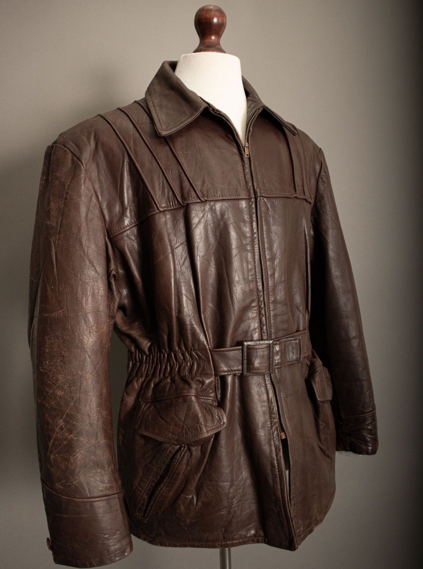 Vintage Canadian 1930s Horsehide Leather Jacket - Large ( 42-44)