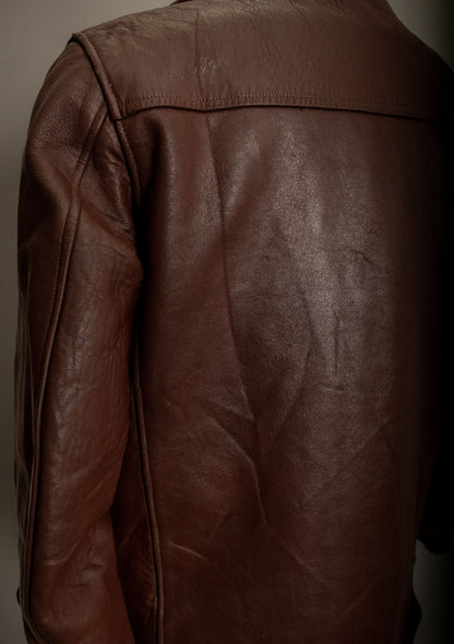 Vintage 1940s French Leather Cyclist Workwear Jacket - Small (38-40)